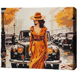 купить Картина по номерам BrushMe MG0027FC 40х50cm (fără cutie) Doamnă în portocaliu в Кишинёве 
