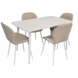 купить Комплект стол и стулья Evelin di Costacurta стол DT-405-4Wh + 4 стула YTC-064Wh Bjorn-24 (Light beige) в Кишинёве 