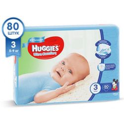 Подгузники Huggies Ultra Comfort Mega 3 Boy (5-9 kg) 80 шт