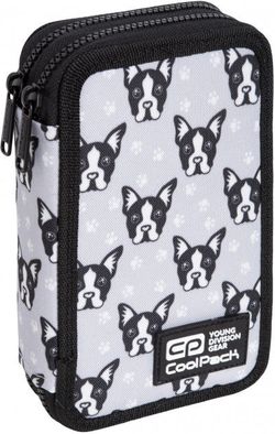 Пенал с 2 отделениями CoolPack с аксессуарами JUMPER "French Bulldogs"