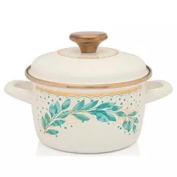 cumpără Cratiță Promstore 54154 emailata Green line 16cm, 1.9l, capac din metal în Chișinău 