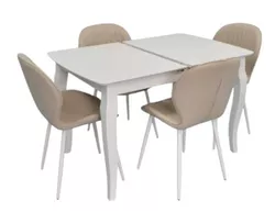 cumpără Set masă și scaune Evelin di Costacurta стол HV-29V White + 4 стула YTC-064Wh Bjorn-24 Light beige în Chișinău 