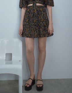 Юбка ZARA Черный в цветочек 5107/243/800