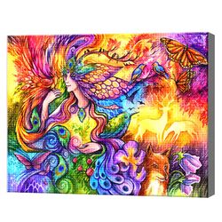 Девушка жар-птица, 40x50 см, aлмазная мозаика