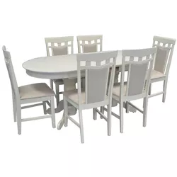 cumpără Set masă și scaune Evelin di Costacurta стол HV-31N Creamy + 6 стульев Deepa R Creamy Light în Chișinău 