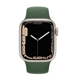 Apple Watch Series 7 GPS, 41mm Green Aluminium Case with Clover Sport Band, MKN03