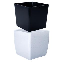 cumpără Ghiveci pentru flori Aleana 115084 de 115085 Cvadro 27x27x26 cm, beton gri deschis Cvadro 22x22x21 cm, beton gri deschis în Chișinău 