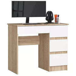 купить Офисный стол Akord A-7 90 Right (Sonoma Oak/White) в Кишинёве 