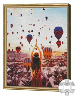 cumpără Tablou pe numere Art Gallery QB204291 Mozaic cu diamante patrate 40x50cm Fata in Cappadoccia în Chișinău 