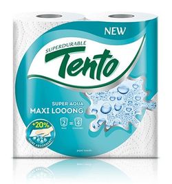 Полотенца бумажные TENTO Maxi / Super Aqua 2 слоя 18м*2