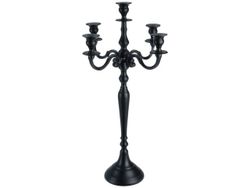 Candelabru 5 luminari, H63cm, negru, metal