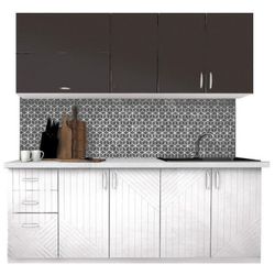 cumpără Mobilă pentru bucatarie Modern Paola 2.0m White Gloss/Anthracite/White în Chișinău 