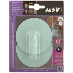 купить Аксессуар для ванной MSV 41004 Крючки самоклеющиеся 2шт круг 8cm, зелeн, пластик в Кишинёве 