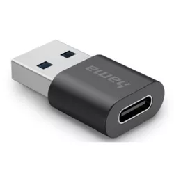 купить Адаптер для мобильных устройств Hama 200357 USB-3.2 Gen 2 Adapter, USB-A Male to USB-C Female в Кишинёве 