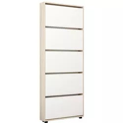 купить Полка для обуви Mobildor-Lux Leo Slim 60x16x203H cm Sonoma/White в Кишинёве 