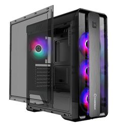 Case ATX GAMEMAX MoonLight FRGB, w/o PSU, 4x120mm FRGB fans, Fan Controller, TP, USB3.0, Black