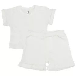 купить Детская одежда Minikin 25062092 Naturelle Комплект футболка и шорты р-р92, молочный, унисекс в Кишинёве 