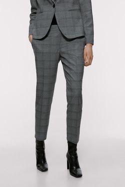 Брюки ZARA Серый в клетку 8073/246/802