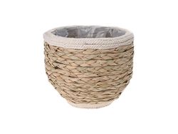 Кашпо плетеное с каймой D27cm, H22cm