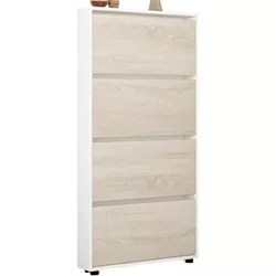 купить Полка для обуви Mobildor-Lux Leo Slim 60x16x164H cm White/Sonoma в Кишинёве 