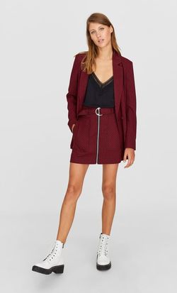 Юбка Stradivarius Красный в клетку 4700/586/100