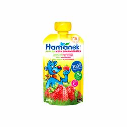 Пюре Hamanek яблоко и клубника, с 5 месяцев, 120г