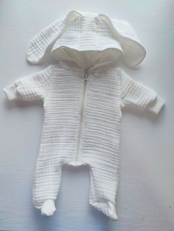 Комбинезон из муслина  Pampy от 1 до 3 месяцев Ivory