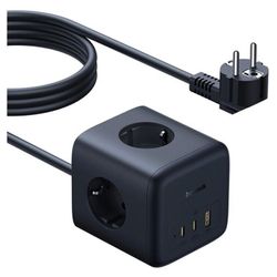 cumpără Filtru electric Baseus E00082100123-00 3AC+1*USB-A+1*Type-C 1,5M, EnerFill FA11, Cosmic Black în Chișinău 