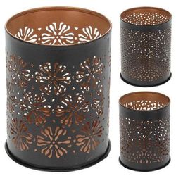 cumpără Lumânare Promstore 33097 Sfesnic metalic Cilindru perforat D8x10cm, negru/alb în Chișinău 