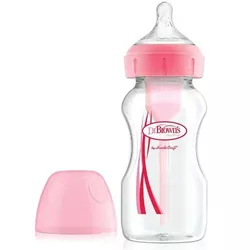 cumpără Cană cu pai Dr. Brown's 072239318218 Biberon cu gat larg Options+ Roz, tetina nivel 1 (0-3 luni), 270ml în Chișinău 