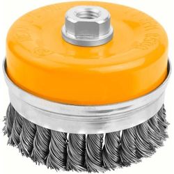 cumpără Set de tubulare, bite, duze Tolsen Perie cupa din sarma rasucita 100mm M14 Industrial (77622) în Chișinău 