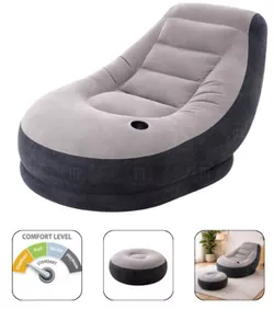 cumpără Saltea gonflabilă Intex 68564 Fotoliu gonflabil+puf Velur Ultra Lounge 99x130x76cm/64x28cm în Chișinău 