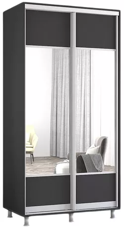 купить Шкаф Mobildor-Lux Aron-S uși glisante din PAL cu oglindă (K1) orizontal (100x60x220H cm) Anthracite в Кишинёве 