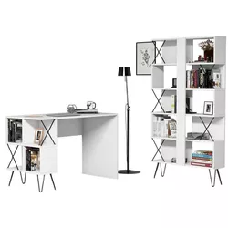 купить Офисный стол Trendy Extra, Alb, cu raft в Кишинёве 