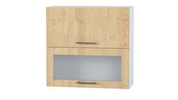 Horizontal kitchen upper cabinet with 1 glass door, 800 mm