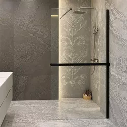 купить Перегородка для душевой кабины Linia H2O 126086 Lino 900x2000 8мм черный-мат в Кишинёве 