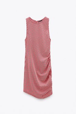 Платье ZARA Красный в клетку 4215/418/061