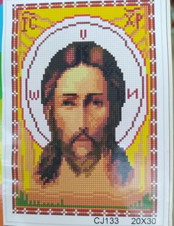 Икона Иисуса Христа, 20х30 см, алмазная мозаика Артикул: CJ133