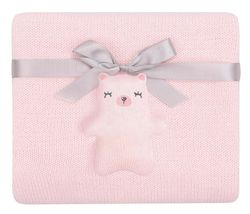 купить Комплект подушек и одеял Kikka Boo 31103010049 Paturica crosetata din bumbac Bear with me Pink в Кишинёве 