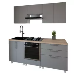 cumpără Mobilă pentru bucatarie Smartex (30137) K4 200сm Grafit în Chișinău 