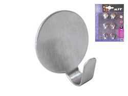 Carlige autoadezive MSV 6buc rotunde 2cm inox