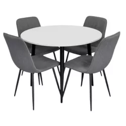 купить Комплект стол и стулья Evelin di Costacurta стол DT-402-3B + 4 стула YTC-078B Bjorn-13 (Grey) в Кишинёве 