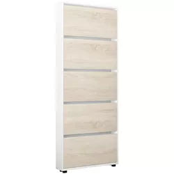 купить Полка для обуви Mobildor-Lux Leo Slim 50x16x203H cm White/Sonoma в Кишинёве 