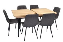 cumpără Set masă și scaune Evelin di Costacurta стол DT-433-4B + 6 стульев YTC-080B Dark grey în Chișinău 