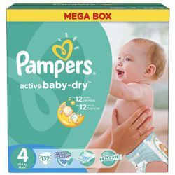 Pampers подгузники Maxi Mega Box 4 7-14 кг, 132 шт