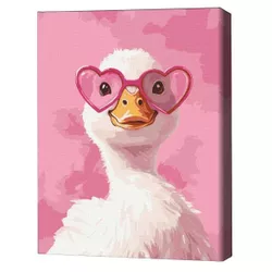 cumpără Tablou pe numere BrushMe KBS0180FC 30x40сm (fără cutie) O rață cu ochelari roz în Chișinău 