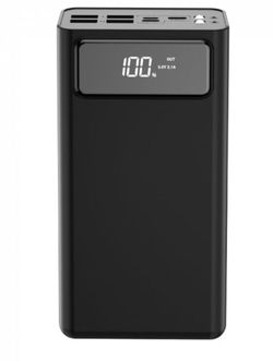Power Bank XO 50000 mAh with digital display, PR125 Black (3input 4 output)