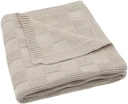 cumpără Lenjerie de pat pentru copii Jollein 516-511-68124 Paturica Box Knit Warm Sand GOTS, 75x100cm în Chișinău 