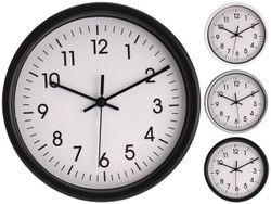 Часы настенные круглые 20cm, H4cm, пластик, 3 цвета