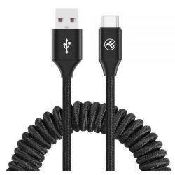 купить Кабель для моб. устройства Tellur TLL155395 Cable USB - Type-C, 3A, 1.8m, EXTENDABLE, Black в Кишинёве 